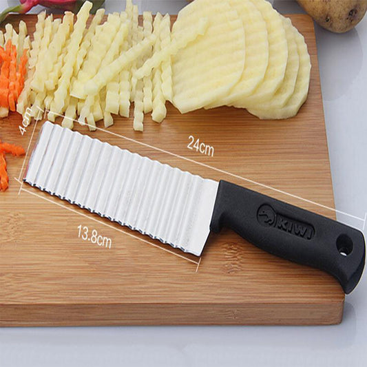 Multifunctional Stainless Steel Wavy Knife Cutter - Effortlessly Cut Perfectly Crinkled Fries and Veggies
