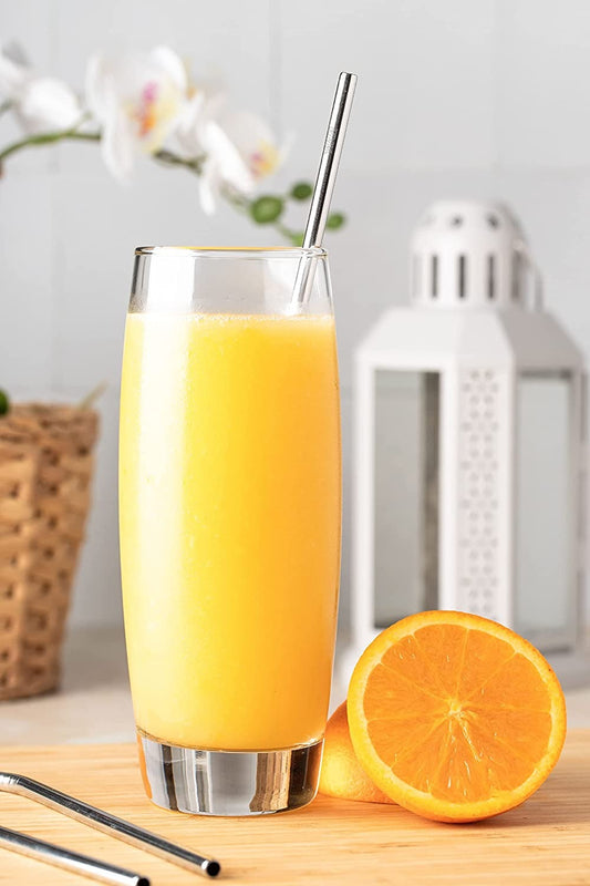 14AM Steel Straws + Straw Cleaning Brush | Straws for Drinking Juice | Metal Straw | Eco Friendly Products | Stainless Steel Straw | Strow | Straw for Kids |