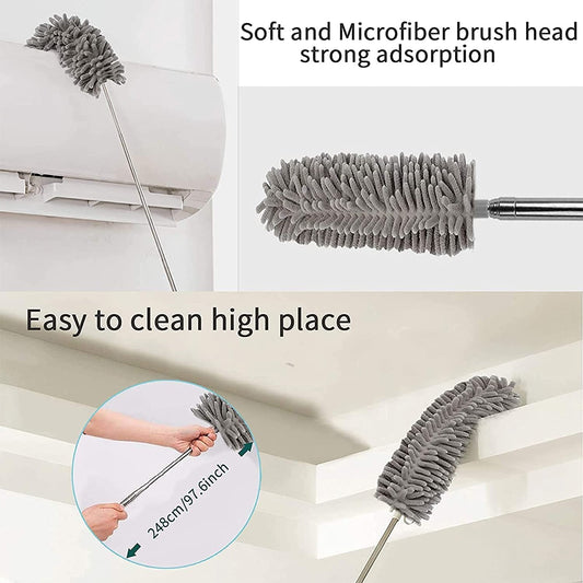 Telescopic Duster Bendable Microfiber Dust Cleaner for Car Home Cleaning