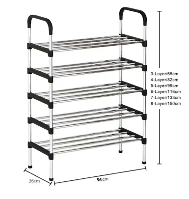 6 Layer Stainless Steel Layer Shoe Rack