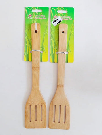Spoon Bamboo Wooden Turner Spatula Kitchenware - D4