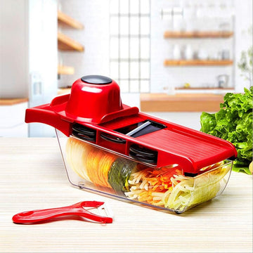 Mandoline Vegetable Slicer Chopper Mandoline,6 in 1 cutter, chopper and grater with Hand Protector Interchangeable Blades