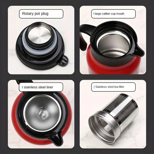 1pc 1000ml/33.81oz Stainless Steel Insulated Teapot