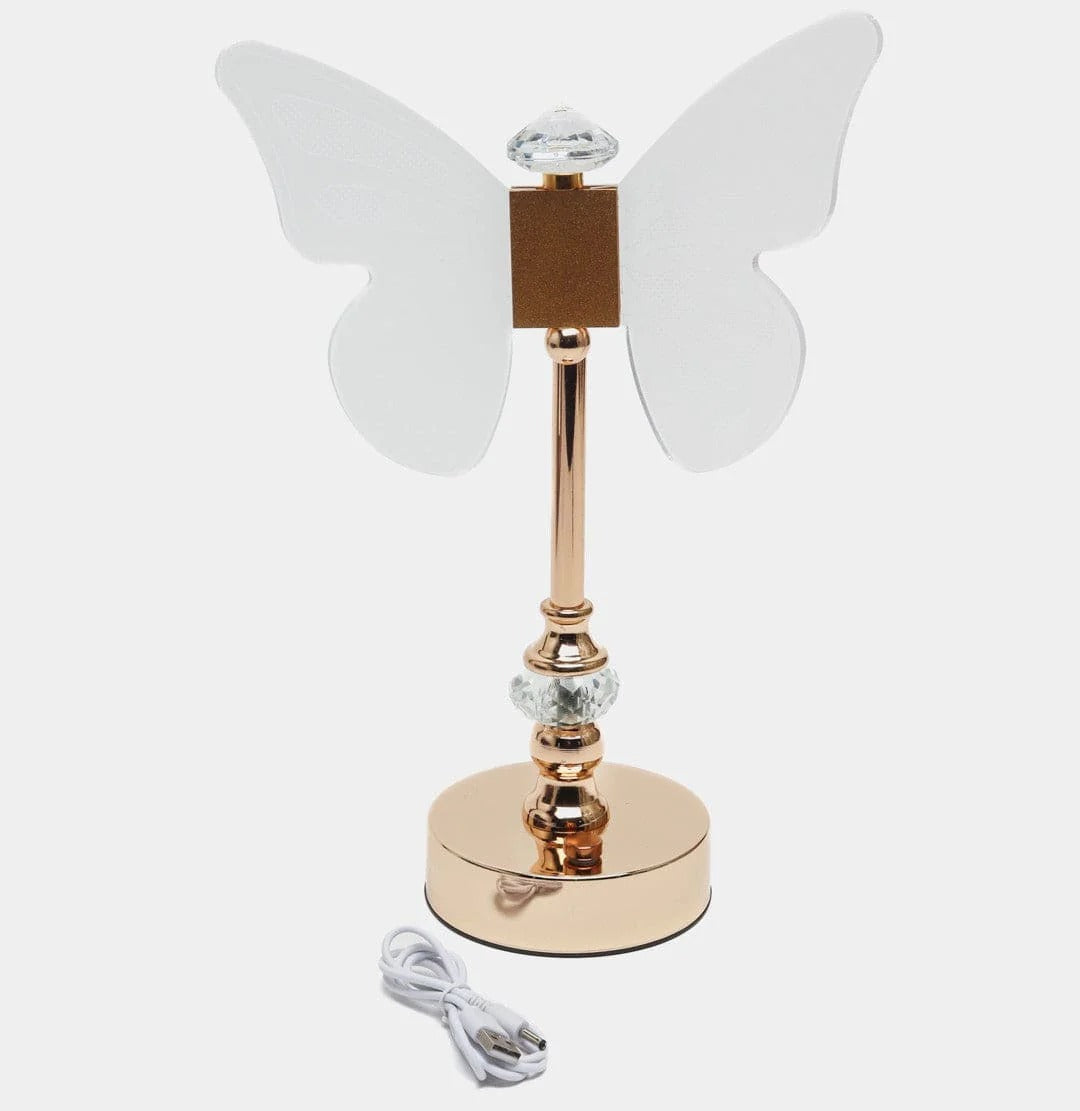 Butterfly Table Lamp, Retro Gold Acrylic Butterfly