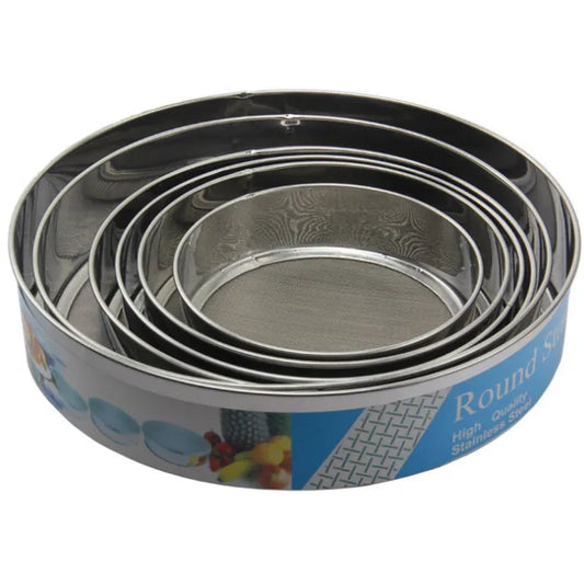 6PCS Stainless Steel Flour Sieve Pasty Baking Supplies Powder Flour Sifter
