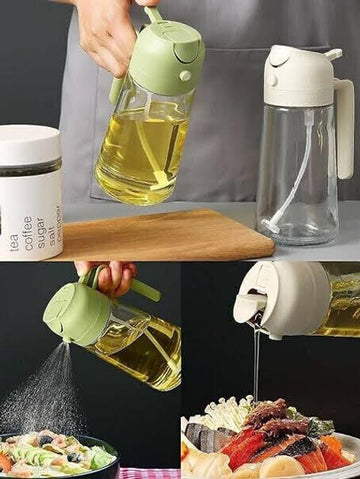 2 in 1 Oil Sprayer and Dispenser Bottle Jug - 500ml